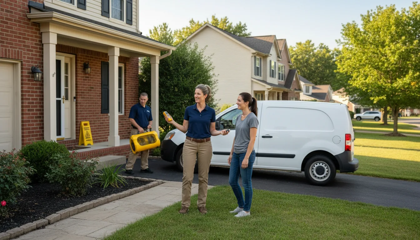 Residential water damage restoration in Treichlers, PA
